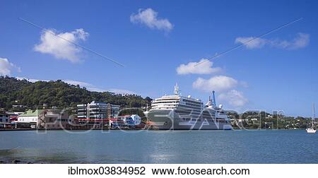 "Cruise ship Silver Spirit in the port of St Lucia's capital Castries, Saint Lucia, Windward Islands, Lesser Antilles, Caribbean, North America" View Large Photo Image Stock Image - "Cruise ship Silver Spirit in the port of St Lucia's capital Castries, Saint Lucia, Windward Islands, Lesser Antilles, Caribbean, North America". Fotosearch