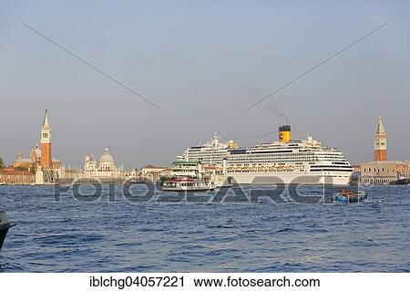 Stock Image - "Cruise ship, Venice, Veneto, Italy, Europe". Fotosearch