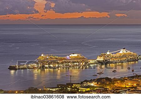 "Cruise ships in the harbour, Funchal, Madeira, Portugal, Europe" View Large Photo Image Stock Photo - "Cruise ships in the harbour, Funchal, Madeira, Portugal, Europe". Fotosearch