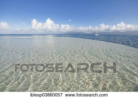 Stock Photo - "Crystal clear water, Cayos Los Grullos island, San Blas Islands, Panama, North America". Fotosearch