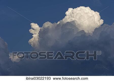 Stock Image - "Cumulonimbus cloud, thundercloud, Marzling, Upper Bavaria, Bavaria, Germany, Europe". Fotosearch
