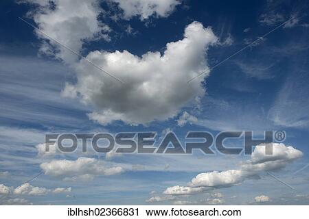 Cumulus clouds and cirrus clouds in the sky View Large Photo Image Stock Image - Cumulus clouds and cirrus clouds in the sky. Fotosearch