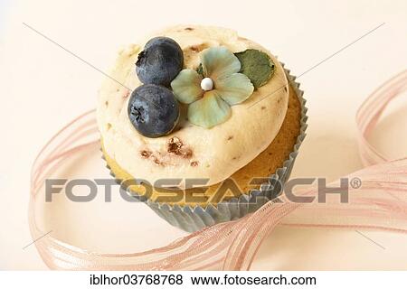 Stock Photo - Cup cake with blueberries. Fotosearch