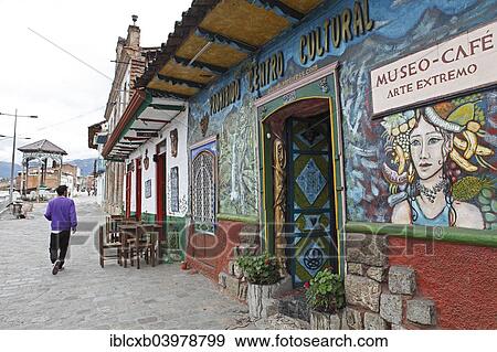 Stock Photo - "Curiosities cafe, Cuenca, Azuay Province, Ecuador, South America". Fotosearch