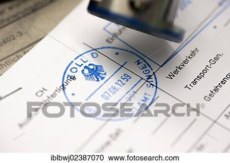 "Customs seal, stamping of documents, clearance of goods, Singen central customs office, border crossing between Germany and Switzerland, Europe" View Large Photo Image Stock Image - "Customs seal, stamping of documents, clearance of goods, Singen central customs office, border crossing between Germany and Switzerland, Europe". Fotosearch