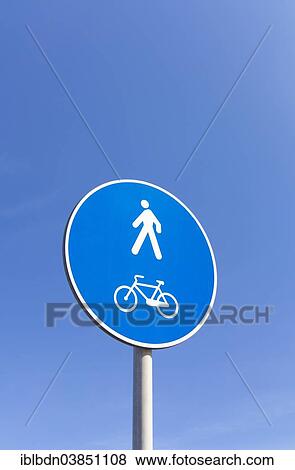 "Cycle and pedestrian route sign, Italy, Europe" View Large Photo Image Stock Photo - "Cycle and pedestrian route sign, Italy, Europe". Fotosearch