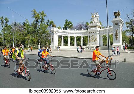 "Cyclists on Avenida Juarez, in front of the Monument to Benito Juarez, car-free Sunday, Mexico City, Federal District, Mexico, North America" View Large Photo Image Stock Photography - "Cyclists on Avenida Juarez, in front of the Monument to Benito Juarez, car-free Sunday, Mexico City, Federal District, Mexico, North America". Fotosearch