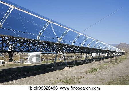 "Cylindrical parabolic collectors, generating energy at a solar energy field in the Tabernas Desert, Almeria province, Andalucia, Spain, Europe" View Large Photo Image Stock Photograph - "Cylindrical parabolic collectors, generating energy at a solar energy field in the Tabernas Desert, Almeria province, Andalucia, Spain, Europe". Fotosearch