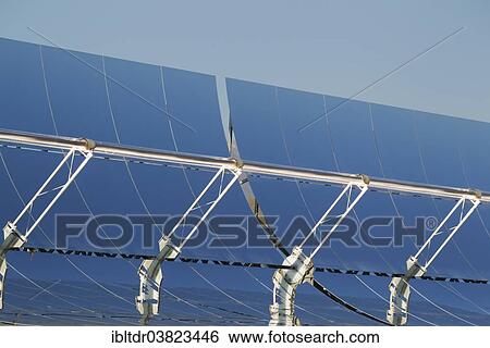 "Cylindrical parabolic collectors, generating energy at a solar energy field in the Tabernas Desert, Almeria province, Andalucia, Spain, Europe" View Large Photo Image Stock Photograph - "Cylindrical parabolic collectors, generating energy at a solar energy field in the Tabernas Desert, Almeria province, Andalucia, Spain, Europe". Fotosearch
