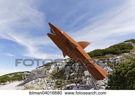 "Dachstein shark at the Heilbronn circular walk, Dachstein Mountains, Obertraun, UNESCO World Heritage Site Hallstatt-Dachstein, Salzkammergut, Upper Austria, Austria, Europe" View Large Photo Image Stock Image - "Dachstein shark at the Heilbronn circular walk, Dachstein Mountains, Obertraun, UNESCO World Heritage Site Hallstatt-Dachstein, Salzkammergut, Upper Austria, Austria, Europe". Fotosearch