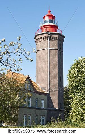 Stock Photography - "Dahmeshoeved Lighthouse, Dahm Lighthouse, Dahme, Schleswig-Holstein, Germany, Europe". Fotosearch
