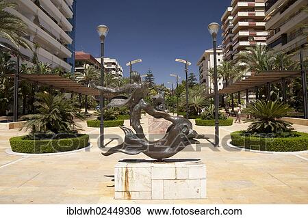 Stock Photo - "Dali sculpture in the Avenida del Mar, Marbella, Costa del Sol, Andalusia, Spain, Europe, PublicGround, Europe". Fotosearch