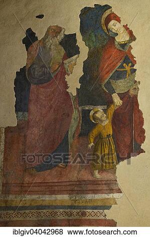 Stock Photo - "Damaged fresco in the Santa Maria Maggiore Basilica Tuscania, Viterbo, Lazio Province, Italy, Europe". Fotosearch