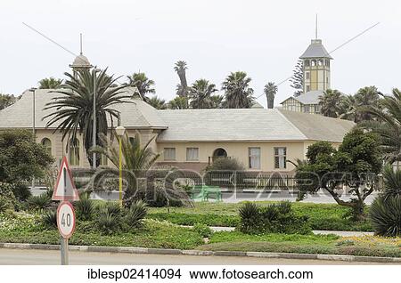 Damara Tower of Woermann House, Swakopmund, Namibia, Africa View Large Photo Image Picture - Damara Tower of Woermann House, Swakopmund, Namibia, Africa. Fotosearch