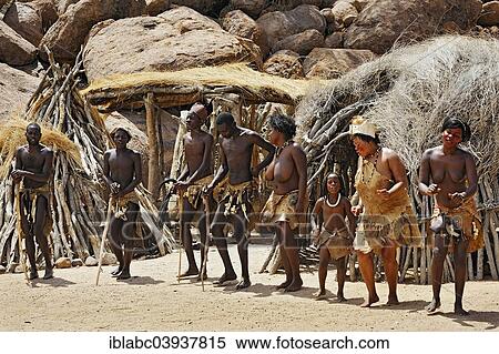 Stock Photography - "Dance of the native people, Damara Living Museum, near Twyfelfontein, Namibia, Africa". Fotosearch