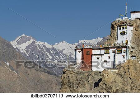 "Dankhar Gompa, a Tibetan Buddhist monastery located on a mountain ridge, Spiti valley, Dankhar, Himachal Pradesh, India, Asia" View Large Photo Image Stock Photo - "Dankhar Gompa, a Tibetan Buddhist monastery located on a mountain ridge, Spiti valley, Dankhar, Himachal Pradesh, India, Asia". Fotosearch