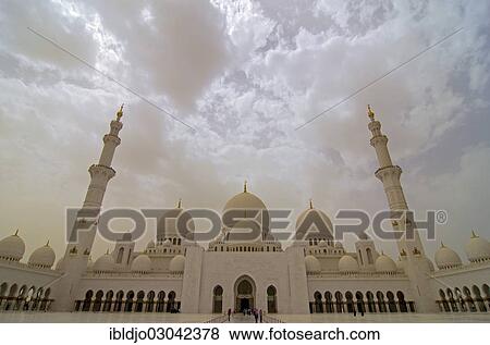 "Dark clouds above the courtyard and its archway of the Sheikh Zayed Grand Mosque, Abu Dhabi, Emirate of Abu Dhabi, United Arab Emirates, Asia" View Large Photo Image Stock Photo - "Dark clouds above the courtyard and its archway of the Sheikh Zayed Grand Mosque, Abu Dhabi, Emirate of Abu Dhabi, United Arab Emirates, Asia". Fotosearch