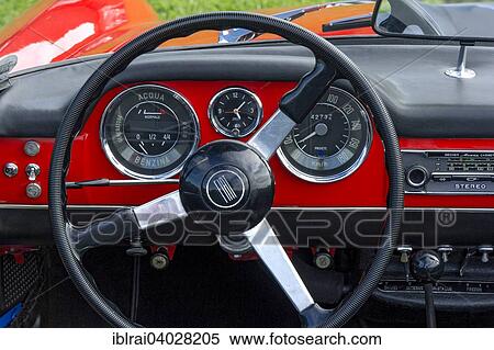 "Dashboard of a vintage Fiat 1500 Spider, Cabriolet from 1963 to 1966, Bavaria, Germany, Europe" View Large Photo Image Stock Photography - "Dashboard of a vintage Fiat 1500 Spider, Cabriolet from 1963 to 1966, Bavaria, Germany, Europe". Fotosearch