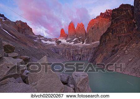"Dawn, Torres del Paine National Park, Patagonia, Chile, South America" View Large Photo Image Stock Photo - "Dawn, Torres del Paine National Park, Patagonia, Chile, South America". Fotosearch