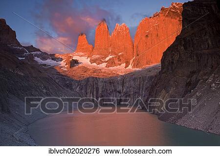 "Dawn, Torres del Paine National Park, Patagonia region, Chile, South America" View Large Photo Image Stock Photograph - "Dawn, Torres del Paine National Park, Patagonia region, Chile, South America". Fotosearch