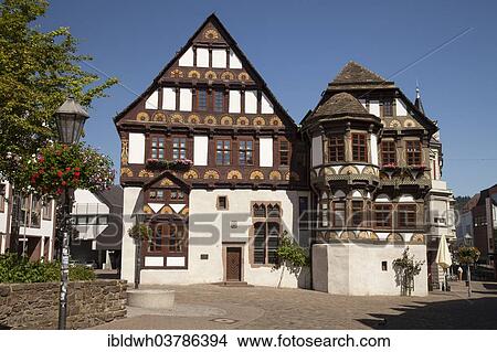 "Deanery, half-timbered double gabled house, Hoexter, Weser Uplands, North Rhine-Westphalia, Germany, Europe" View Large Photo Image Picture - "Deanery, half-timbered double gabled house, Hoexter, Weser Uplands, North Rhine-Westphalia, Germany, Europe". Fotosearch