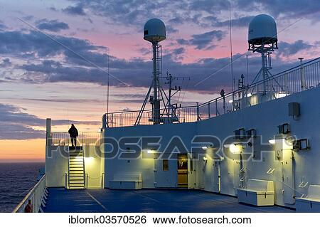 "Deck at sunset, Norrona ferry, North Sea, Denmark, Europe" View Large Photo Image Stock Photograph - "Deck at sunset, Norrona ferry, North Sea, Denmark, Europe". Fotosearch