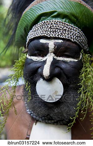 "Decorated and painted tribal chief, Hochland, Paya, Highland, Papua New Guinea, Oceania" View Large Photo Image Picture - "Decorated and painted tribal chief, Hochland, Paya, Highland, Papua New Guinea, Oceania". Fotosearch