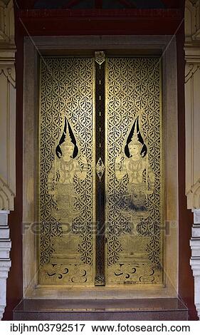 "Decorated doors, Temple of the Golden Buddha or Wat Traimit, Bangkok, Thailand, Asia" View Large Photo Image Stock Photo - "Decorated doors, Temple of the Golden Buddha or Wat Traimit, Bangkok, Thailand, Asia". Fotosearch