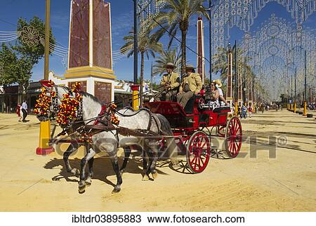 "Decorated horses and dressed up coachmen at the Feria del Caballo Horse Fair, Jerez de la Frontera, Cadiz province, Andalusia, Spain, Europe" View Large Photo Image Stock Image - "Decorated horses and dressed up coachmen at the Feria del Caballo Horse Fair, Jerez de la Frontera, Cadiz province, Andalusia, Spain, Europe". Fotosearch
