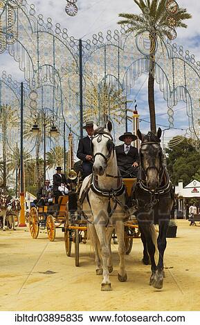 "Decorated horses and dressed up coachmen at the Feria del Caballo Horse Fair, Jerez de la Frontera, Cadiz province, Andalusia, Spain, Europe" View Large Photo Image Stock Photography - "Decorated horses and dressed up coachmen at the Feria del Caballo Horse Fair, Jerez de la Frontera, Cadiz province, Andalusia, Spain, Europe". Fotosearch