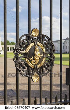 Stock Photo - "Decoration on the gate of the National Maritime Museum, Greenwich, London, London region, England, United Kingdom, Europe". Fotosearch