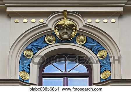 "Decorative element above a window, Art Nouveau facade, Munich, Upper Bavaria, Bavaria, Germany, Europe" View Large Photo Image Stock Image - "Decorative element above a window, Art Nouveau facade, Munich, Upper Bavaria, Bavaria, Germany, Europe". Fotosearch
