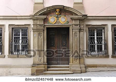 "Decorative entrance of a house from 1728, Am Schuppach 1, Schwaebisch Hall, Baden-Wuerttemberg, Germany, Europe, PublicGround, Europe" View Large Photo Image Stock Photo - "Decorative entrance of a house from 1728, Am Schuppach 1, Schwaebisch Hall, Baden-Wuerttemberg, Germany, Europe, PublicGround, Europe". Fotosearch