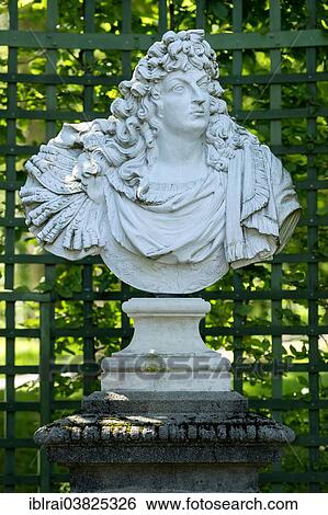 "Decorative male bust in the garden archway, West Parterre, Schlosspark palace gardens, Schloss Linderhof Palace, Upper Bavaria, Bavaria, Germany, Europe" View Large Photo Image Stock Photograph - "Decorative male bust in the garden archway, West Parterre, Schlosspark palace gardens, Schloss Linderhof Palace, Upper Bavaria, Bavaria, Germany, Europe". Fotosearch