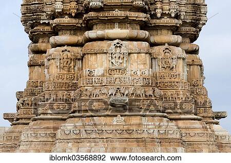 "Decorative sculptures on the base of Kirti Stambha, the victory tower of the Jains, built in honour of the first Jain Tirthankara Adinath, Chittorgarh Fort Mountain, Chittorgarh, Rajasthan, India, Asia" View Large Photo Image Stock Image - "Decorative sculptures on the base of Kirti Stambha, the victory tower of the Jains, built in honour of the first Jain Tirthankara Adinath, Chittorgarh Fort Mountain, Chittorgarh, Rajasthan, India, Asia". Fotosearch