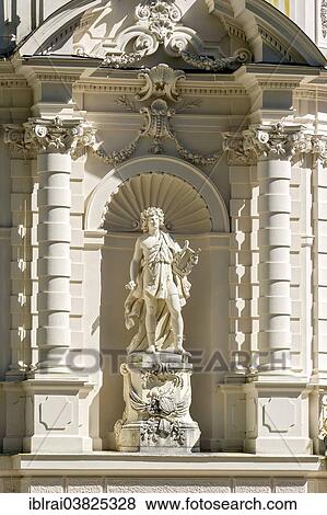 "Decorative statue in a niche on the west facade, Schloss Linderhof Palace, Upper Bavaria, Bavaria, Germany, Europe" View Large Photo Image Stock Photo - "Decorative statue in a niche on the west facade, Schloss Linderhof Palace, Upper Bavaria, Bavaria, Germany, Europe". Fotosearch