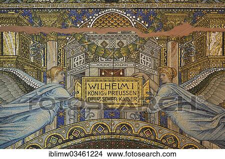 "Dedication panel to Wilhelm I above the entrance portal, ceiling mosaic, Memorial Hall in the old tower of Kaiser Wilhelm Memorial Church, Berlin, Berlin, Germany, Europe" View Large Photo Image Picture - "Dedication panel to Wilhelm I above the entrance portal, ceiling mosaic, Memorial Hall in the old tower of Kaiser Wilhelm Memorial Church, Berlin, Berlin, Germany, Europe". Fotosearch