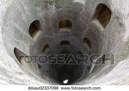Stock Photo - "Deep dark well, Pozzo di San Patrizio well, Orvieto, Umbria, Italy, Southern Europe, Europe". Fotosearch