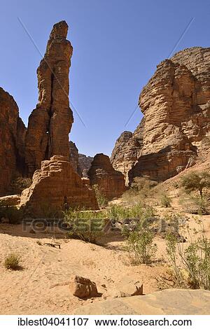 "Deep gorge and rock tower, Oued Essendilene, Tassili n'Ajjer National Park, Unesco World Heritage Site, Sahara desert, Algeria, Africa" View Large Photo Image Stock Photo - "Deep gorge and rock tower, Oued Essendilene, Tassili n'Ajjer National Park, Unesco World Heritage Site, Sahara desert, Algeria, Africa". Fotosearch