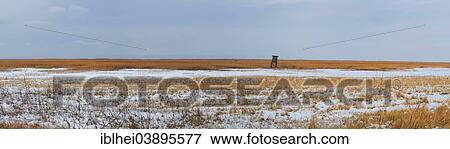 Stock Photo - "Deerstand in the steppe, Illmitz, Lake Neusiedl, Burgenland, Austria, Europe". Fotosearch