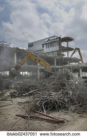 Stock Image - Demolition of an office complex. Fotosearch