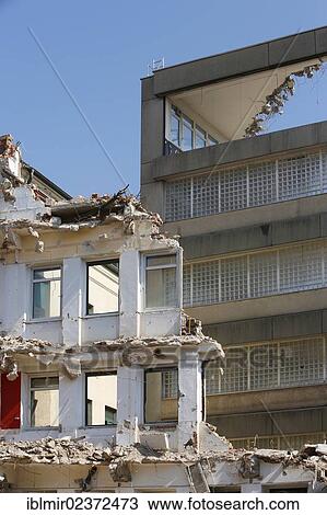 Stock Image - "Demolition works on the Rodenstock premises in Isarvorstadt, Munich, Bavaria, Germany, Europe". Fotosearch