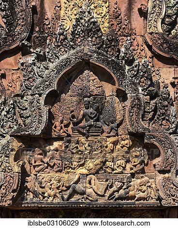 "Demon king Ravana, bas-relief on the East Gate, Banteay Srei Temple, Angkor, Siem Reap, Siem Reap Province, Cambodia, Asia" View Large Photo Image Stock Photo - "Demon king Ravana, bas-relief on the East Gate, Banteay Srei Temple, Angkor, Siem Reap, Siem Reap Province, Cambodia, Asia". Fotosearch