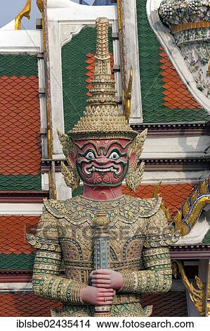 "Demonic guardian figure, yaksha, Wat Phra Kaeo, Krung Thep, Bangkok, Thailand, Asia" View Large Photo Image Picture - "Demonic guardian figure, yaksha, Wat Phra Kaeo, Krung Thep, Bangkok, Thailand, Asia". Fotosearch
