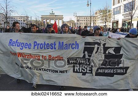 Demonstration of refugees at the Brandenburg Gate in Berlin, Germany, Europe View Large Photo Image Stock Image - Demonstration of refugees at the Brandenburg Gate in Berlin, Germany, Europe. Fotosearch
