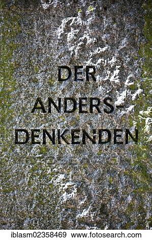 "Der Anders Denkenden"""", German for """"To those who think differently"""", inscription on a memorial stone, VVN Monument, Union of Persecutees of the Nazi Regime? Çô Federation of Anti-Fascists, VVN-BdA e. V., Teltow, Brandenburg, Germany, Europe" View Large Photo Image Stock Photo - "Der Anders Denkenden"""", German for """"To those who think differently"""", inscription on a memorial stone, VVN Monument, Union of Persecutees of the Nazi Regime? Çô Federation of Anti-Fascists, VVN-BdA e. V., Teltow, Brandenburg, Germany, Europe". Fotosearch