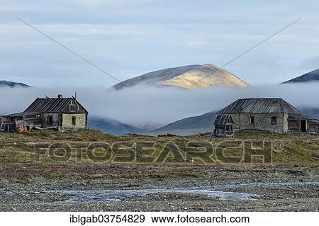 Stock Photo - "Derelict houses, Doubtful Village, Doubtful Village, Wrangel Island, Far Eastern Federal District, Russia, Europe". Fotosearch
