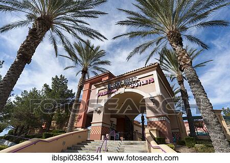 Stock Image - "Desert Hills Premium Outlets, outlet store, Palm Springs, California, USA". Fotosearch