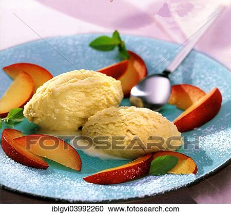 "Dessert, cinnamon ice cream with plums" View Large Photo Image Stock Image - "Dessert, cinnamon ice cream with plums". Fotosearch