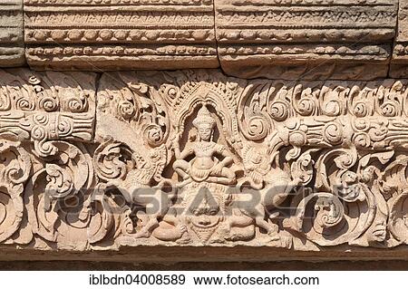 Stock Photo - "Detail of the lintel at the main entrance to Prasat Hin Phanom Rung temple, Phanom Rung historical park, Buriram province, Thailand, Asia". Fotosearch